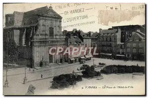 Cartes postales Vannes la place de l&#39hotel de ville