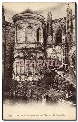 Cartes postales Vannes Tour Renaissance et Cloitre de la Cathedrale