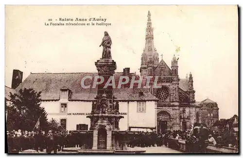 Cartes postales Sainte Anne D&#39Auray La Fontaine miraculeuse et la basilique