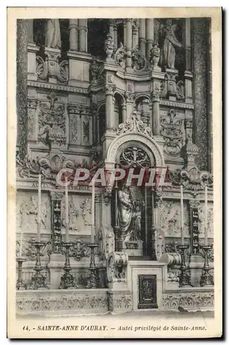 Cartes postales Sainte Anne D'Auray Autel Privilegie de Sainte Anne
