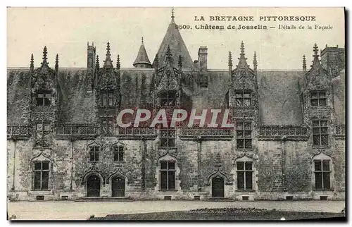 Cartes postales Josselin Le Chateau Details de la facade