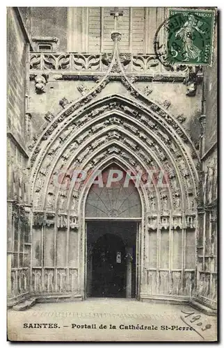 Cartes postales Saintes Portail de la cathedrale St Pierre