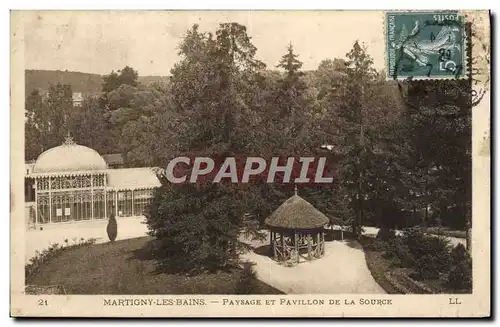 Ansichtskarte AK Martigny Les Bains Paysage Et Pavillon De La Source