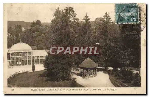 Cartes postales Martigny Les Bains Paysage Et Pavillon De La Source