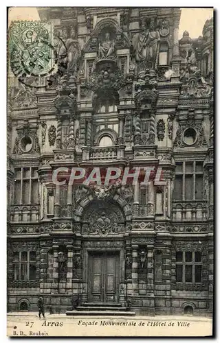Cartes postales Arras Facade Monumentale de L'Hotel de Ville