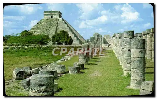 Moderne Karte Mexico el Templo de las Mil columnas y el castillo