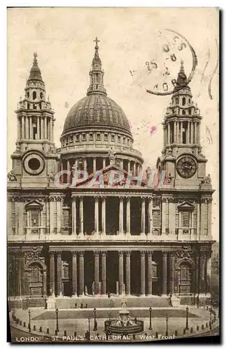 Ansichtskarte AK London St Paul&#39s Cathedral West Front