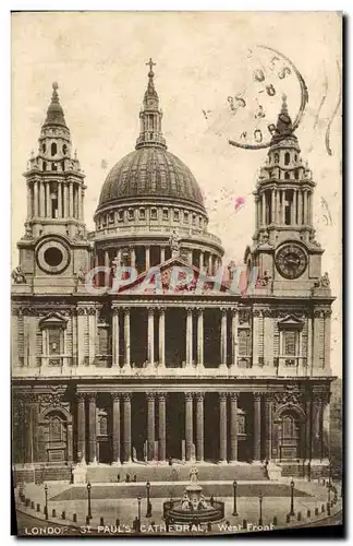 Cartes postales London St Paul&#39s Cathedral West Front