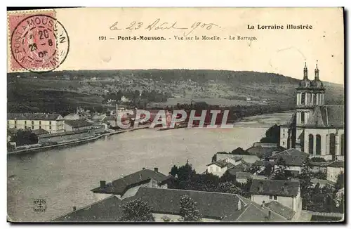 Cartes postales Pont a Mousson Vue Sur la Moselle Le barrage