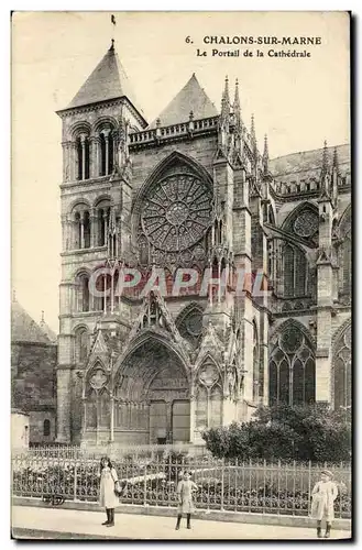 Ansichtskarte AK Chalons Sur Marne Le Portail de la Cathedrale