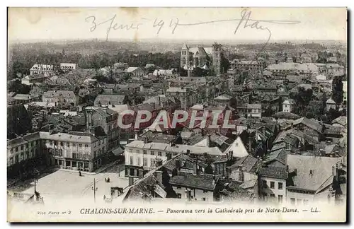 Cartes postales Chalons Sur Marne Panorama Vers la Cathedrale Pris de Notre Dame