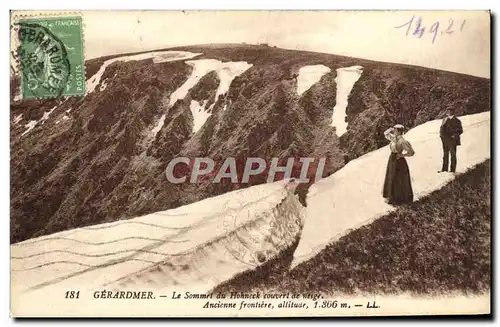 Ansichtskarte AK Gerardmer le sommet du hohneck couvert de neige ancienne frontiere