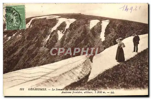 Cartes postales Gerardmer le sommet du hohneck couvert de neige ancienne frontiere