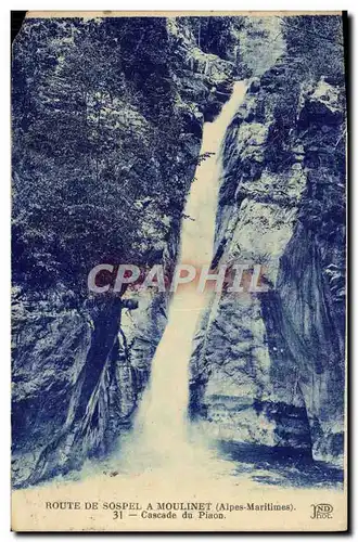 Cartes postales Route De Sospel A Moulinet Cascade du Piaon