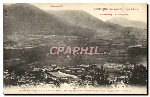 Cartes postales St Die le Est de la ville Vue vers l&#39Alsace prise des hauteurs de la montagne Saint Martin