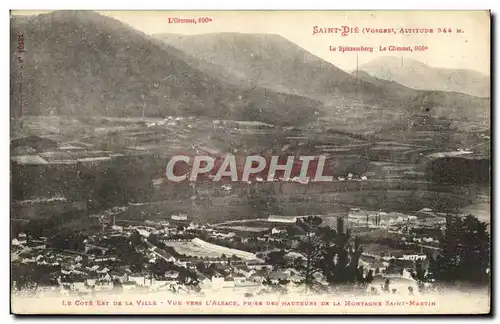 Cartes postales St Die le Est de la ville Vue vers l'Alsace prise des hauteurs de la montagne Saint Martin