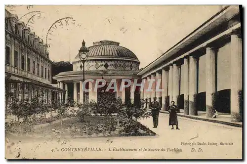 Cartes postales Contrexeville L'etablissement et la source du pavillon