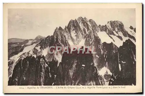 Ansichtskarte AK Aiguilles de Chamonix L&#39Arete du Grepon Aiguille verte dans le fond