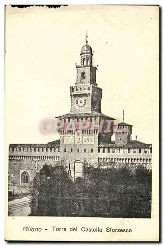 Cartes postales Milano Torre del Castello Sforzesco
