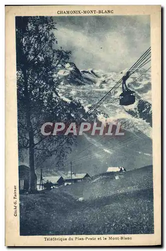 Cartes postales Chamonix Mont Blanc Teleferique du Plan Cratz et le Mont Blanc