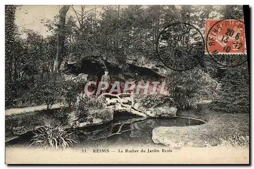 Ansichtskarte AK Reims Le Rocher du Jardin Ecole