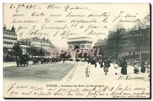 Cartes postales Paris Avenue du Bois de Boulogne Arc de Triomphe