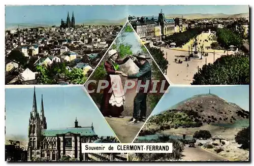 Moderne Karte Clermont Ferrand Vue Generale Place de Jaude Bourre Folklore