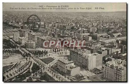 Ansichtskarte AK Paris Panorama Vue sur la Parc du Champ de Mars et la grande roue prise de la Tour Eiffel