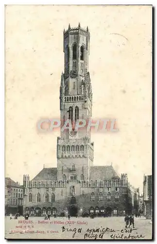 Cartes postales Bruges Beffroi et halles