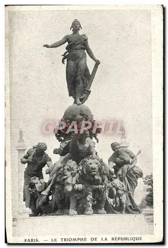 Cartes postales Paris Le Triomphe De La Republique Lion