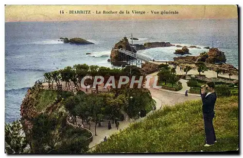 Ansichtskarte AK Biarritz La Tempete au Rocher de la Vierge