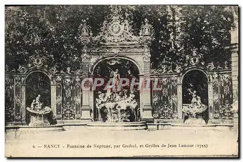 Ansichtskarte AK Nancy Fontaine de Neptune Par Guibal et grilles de Jean Lamour