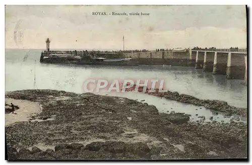 Cartes postales Royan Estacade Maree Basse Bateau