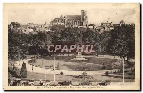 Cartes postales Reims Vue Gnerale Au premier plan le jardin Colbert