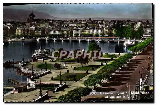 Cartes postales moderne Geneve Quai du Mont Blanc et Vue Sur la Ville