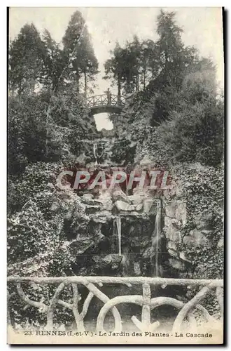 Cartes postales Rennes Le Jardin des Plantes La Cascade