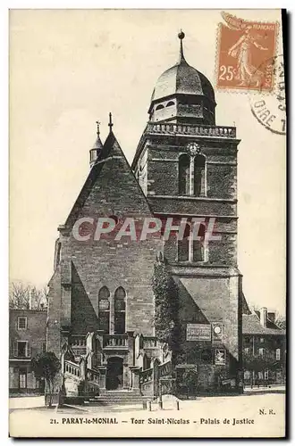 Cartes postales Paray le Monial Tour Saint Nicoias Palais de Justice