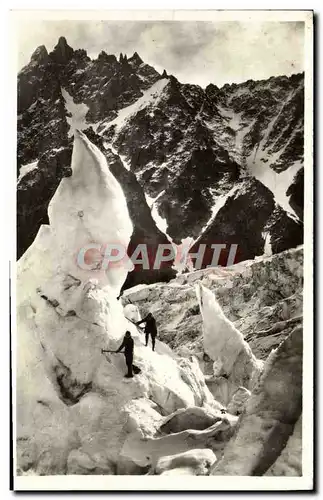 Moderne Karte Chamonix Seracs a la Jonction Ascension du Mont Blanc Alpinisme