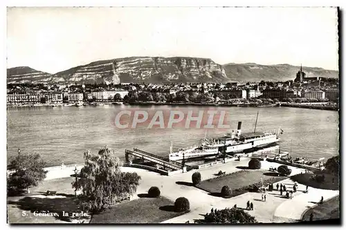 Moderne Karte Geneve La rade Bateau