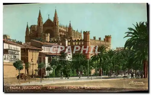 Cartes postales Palma Mallorca La Lonja y catedral