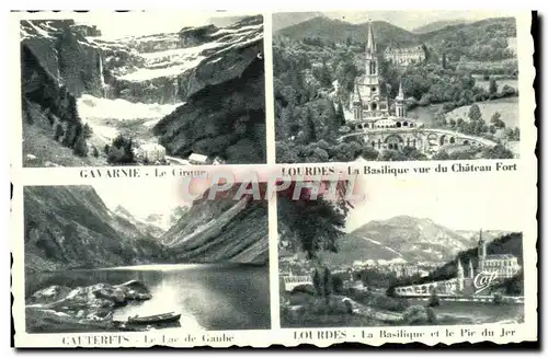 Cartes postales Gavarnie Le Casino Lourdes La Basilique Vue Du Chateau Fort Cauterets