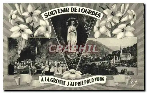 Ansichtskarte AK Souvenir De Lourdes a La Grotte J&#39Ai Prie Pour Vous