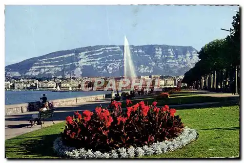 Cartes postales moderne Geneve Le Quai Wilson Et Le Jet d&#39Eau