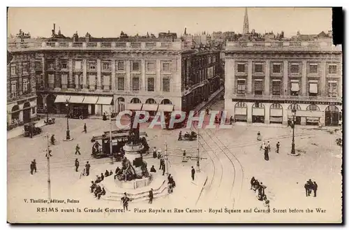 Cartes postales Reims Avant La Grande Guerre Place Royale Et Rue Carnot Tramway