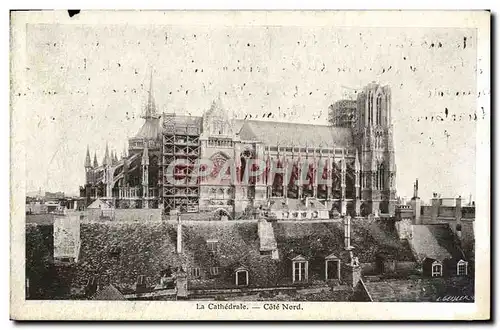 Cartes postales La Cathedrale Cote Nord Reims