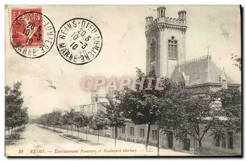 Cartes postales Reims Etablissement Pommery Et Boulevard Gerbert