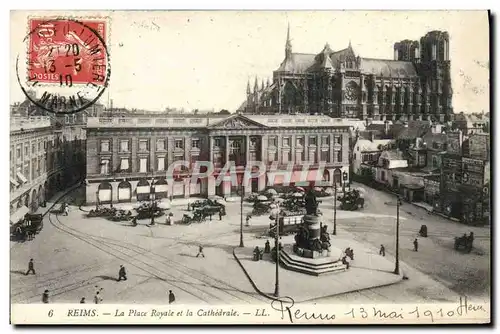 Ansichtskarte AK Reims La Place Royale Et La Cathedrale