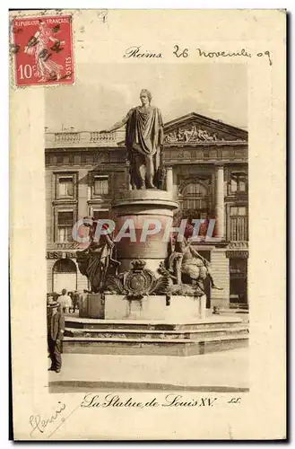 Ansichtskarte AK Reims La Statue De Louis XV