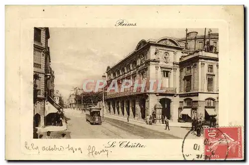 Cartes postales Reims Le theatre Tramway