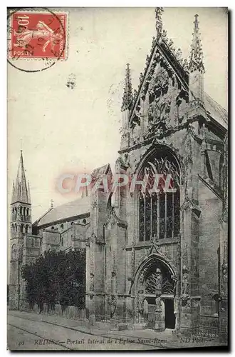 Cartes postales Reims Portail Lateral De l'Eglise Saint Remi